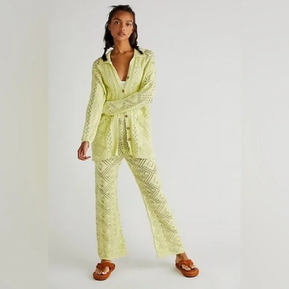 NWOT Free People Beach Get Away Fauxchet Pants NWOT - Picture 1 of 3